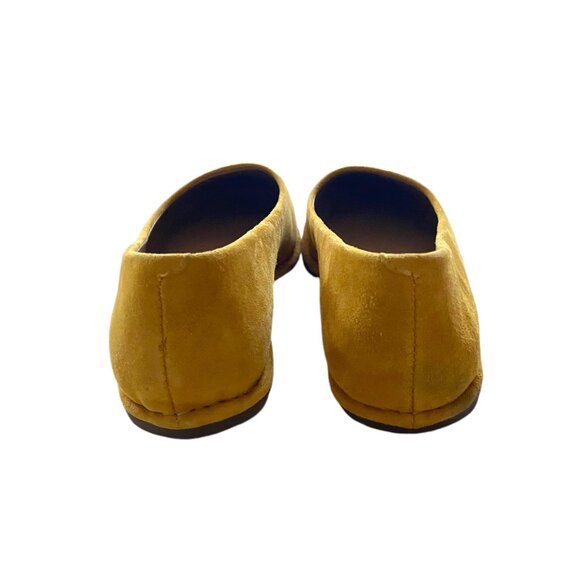 Crown Vintage Leather Suede Round Toe Flats Mustard Size 6 Minimalist Fall Cute - Picture 5 of 11